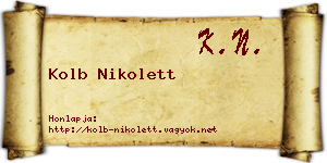 Kolb Nikolett névjegykártya